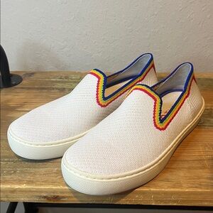 NWOB Rothy's - The Original Slip On - White Rainbow (RETIRED 2020) size 5